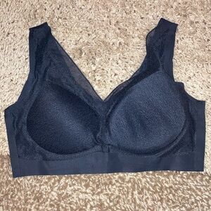 Under Where? NWOT Black mesh wide shoulder very soft silky bra.